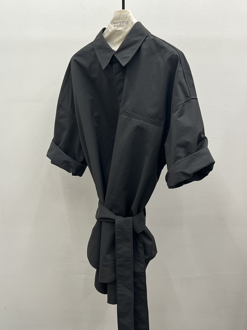 UNANSWERED-MYSTERY/FIFO韓國直郵實拍女裝新款26春夏襯衫蕾絲衫含腰帶UNANSWERED-MYSTERY/FIFO襯衫/蕾絲衫圖色2