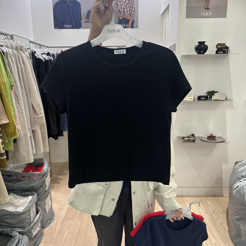 REIRAI韓國東大門直郵女裝新品26春夏休閑職業推薦時尚T恤ReiraiT恤圖色2黑色