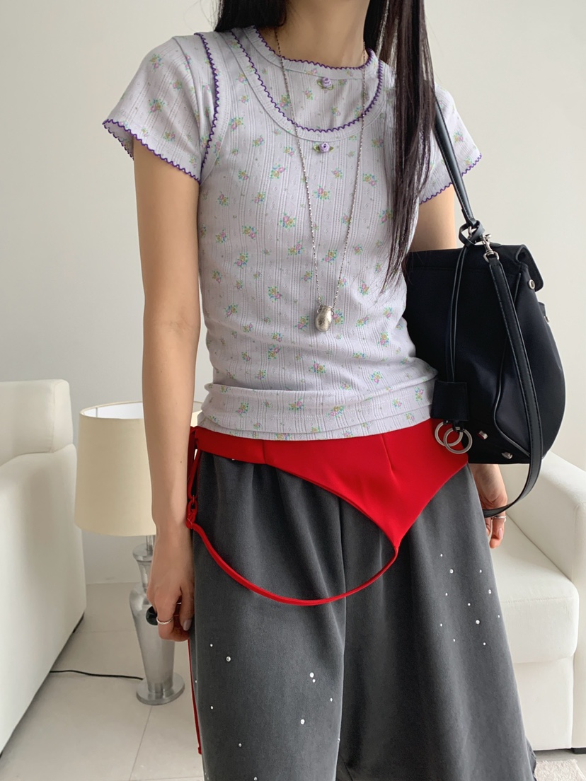 JKICHI韓國直郵女士新品熱賣推薦人氣時尚26春夏套裝孔眼JKICHI套裝圖色1