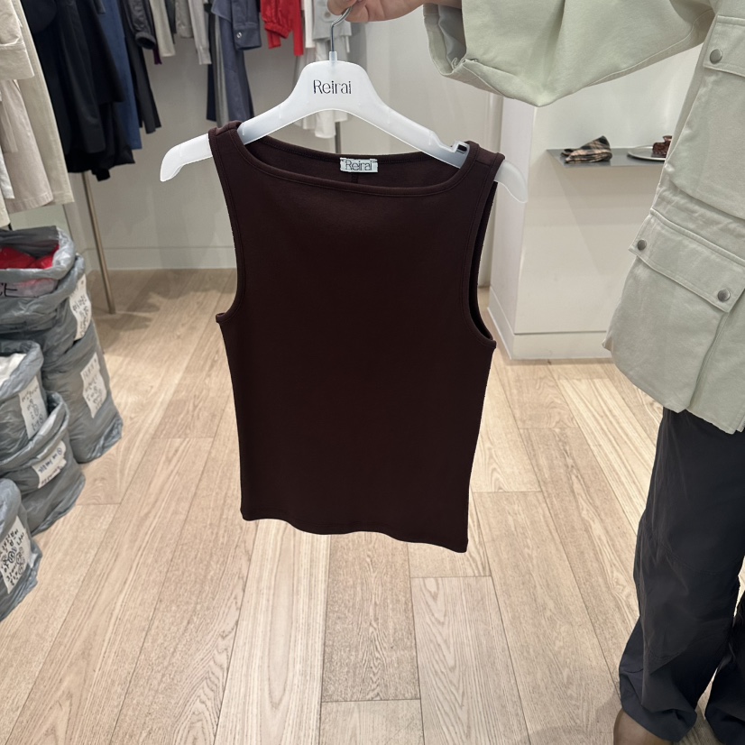 REIRAI韓國直郵實拍女士新品26春夏職業推薦吊帶背心船領Reirai吊帶/背心圖色2棕色