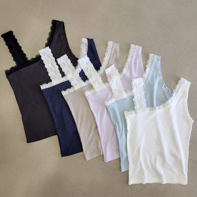 LA BLOOM韓國直郵實拍女裝新款時尚休閑推薦吊帶背心蕾絲La Bloom吊帶/背心