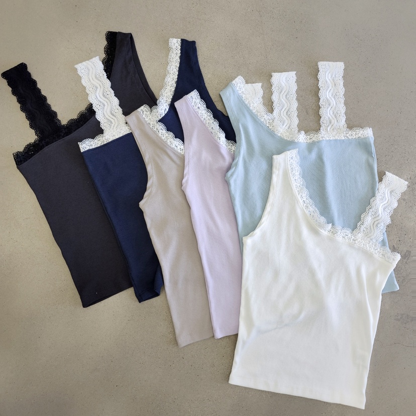 LA BLOOM韓國直郵實拍女裝新款時尚休閑推薦吊帶背心蕾絲La Bloom吊帶/背心