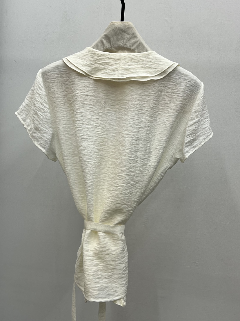 UNANSWERED-MYSTERY/FIFO韓國直郵女裝新品職業襯衫蕾絲衫含腰繩荷葉邊UNANSWERED-MYSTERY/FIFO襯衫/蕾絲衫