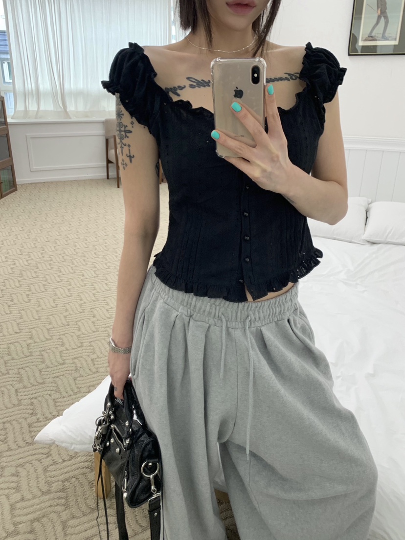 OKIE韓國代購女士新款熱賣人氣推薦時尚休閑26春夏襯衫蕾絲衫OKIE襯衫/蕾絲衫