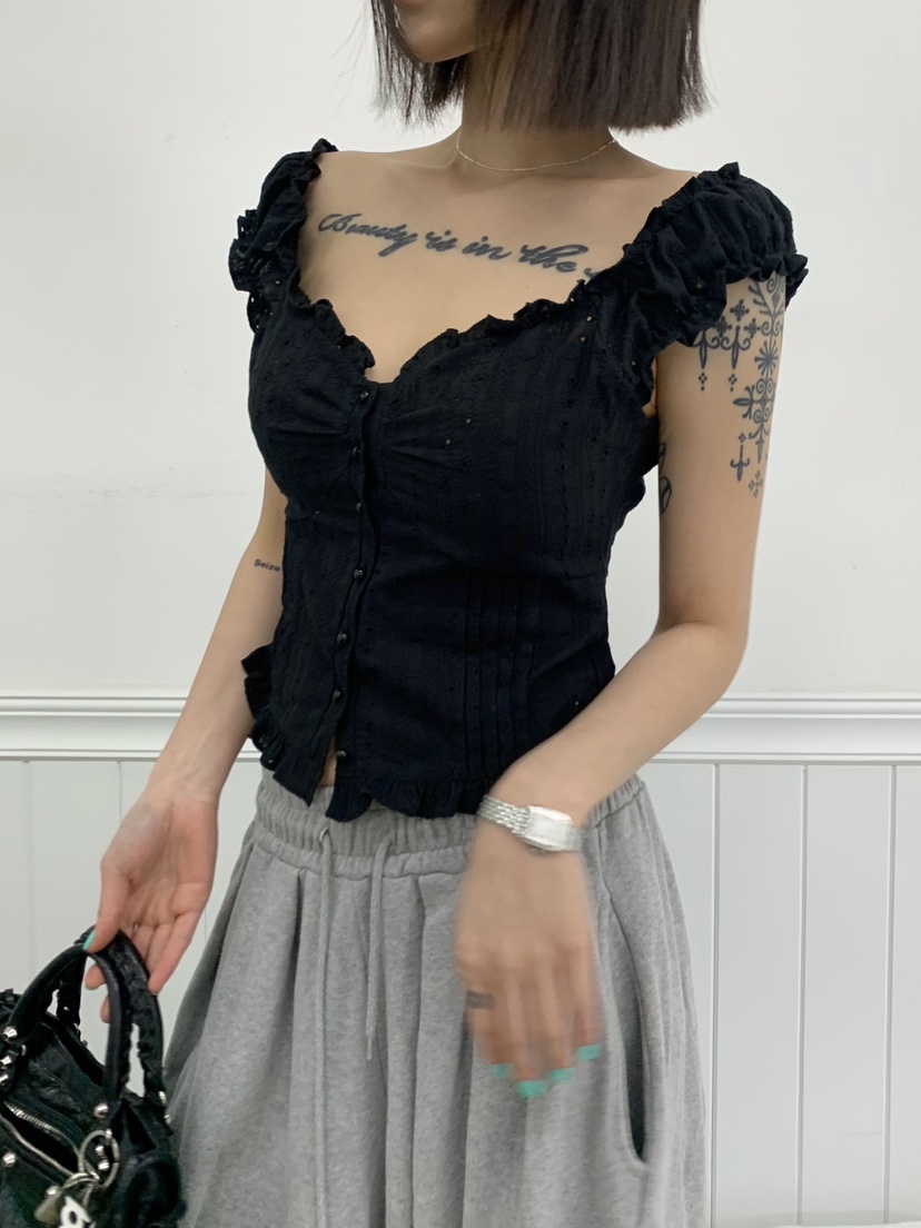 OKIE韓國代購女士新款熱賣人氣推薦時尚休閑26春夏襯衫蕾絲衫OKIE襯衫/蕾絲衫