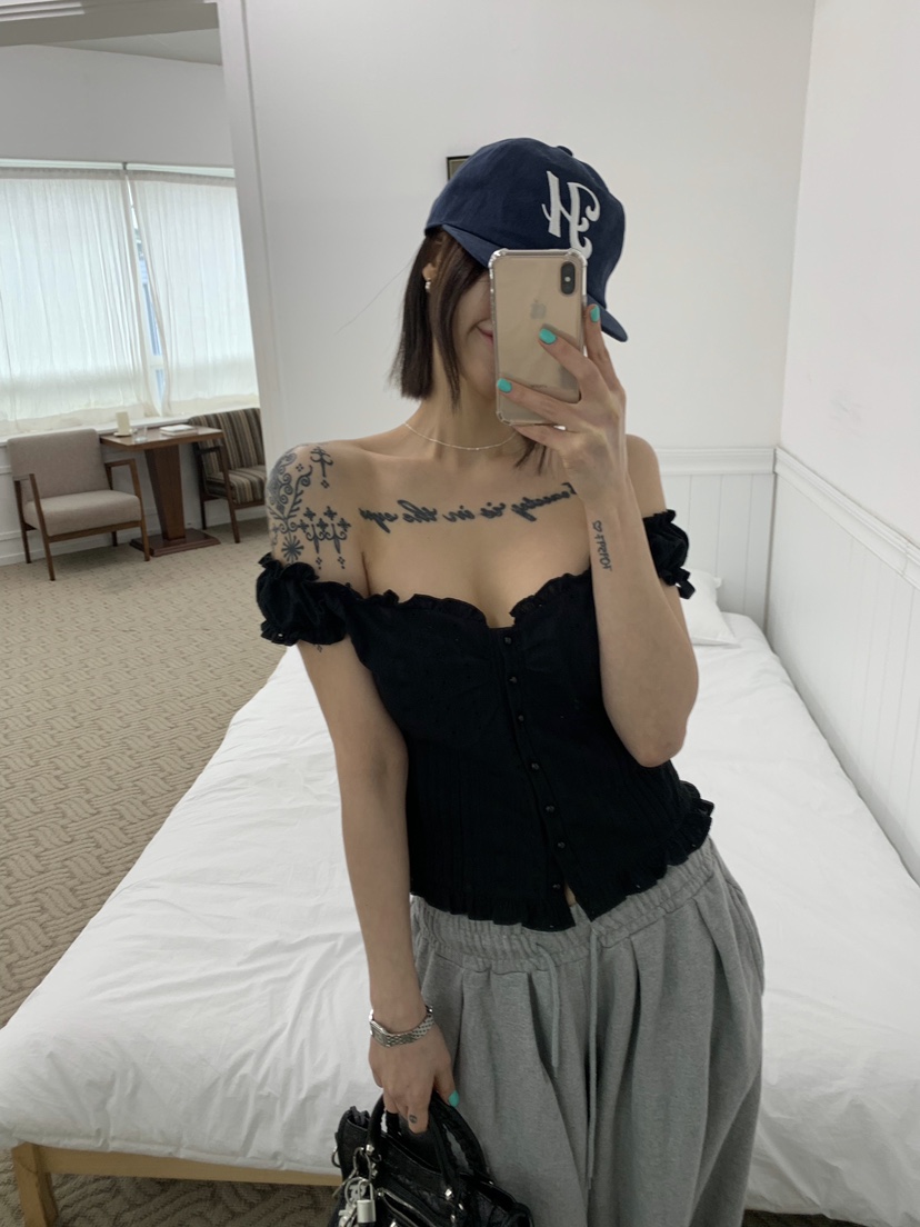 OKIE韓國代購女士新款熱賣人氣推薦時尚休閑26春夏襯衫蕾絲衫OKIE襯衫/蕾絲衫