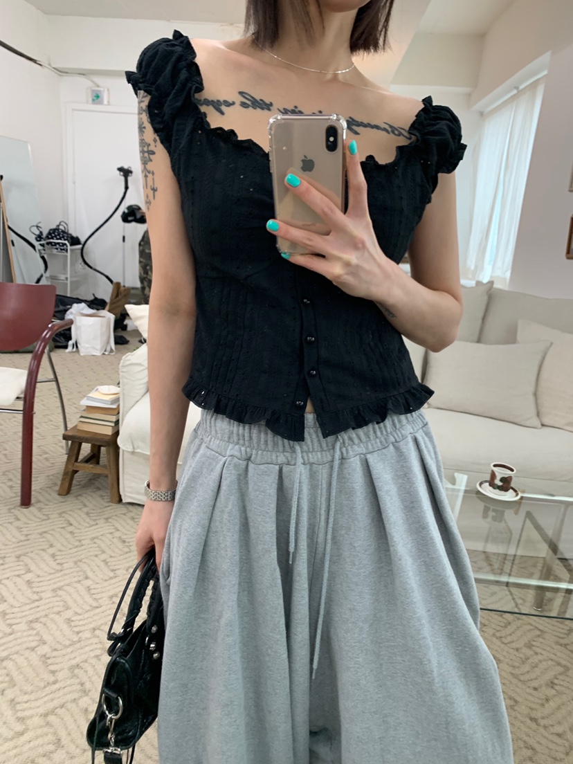 OKIE韓國代購女士新款熱賣人氣推薦時尚休閑26春夏襯衫蕾絲衫OKIE襯衫/蕾絲衫