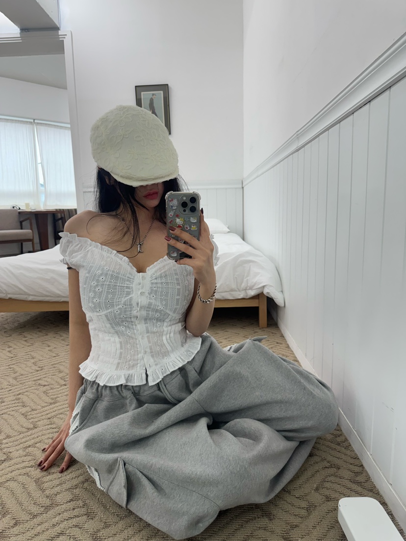 OKIE韓國代購女士新款熱賣人氣推薦時尚休閑26春夏襯衫蕾絲衫OKIE襯衫/蕾絲衫