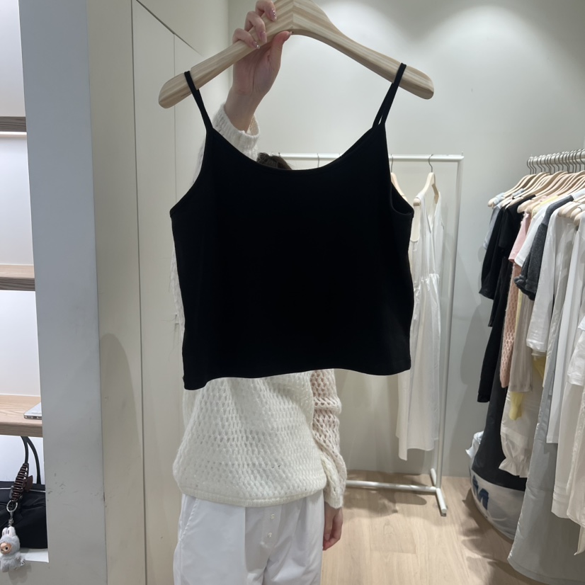 LIFFEY韓國東大門代購女裝新品推薦休閑人氣吊帶背心奶油色LIFFEY吊帶/背心