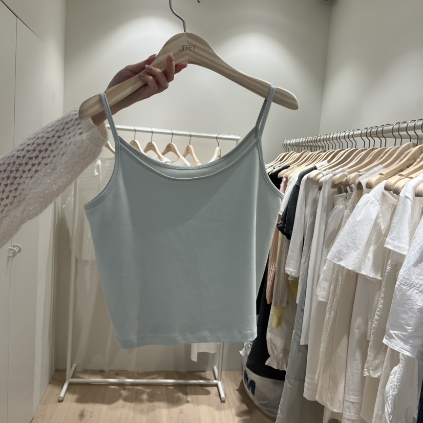 LIFFEY韓國東大門代購女裝新品推薦休閑人氣吊帶背心奶油色LIFFEY吊帶/背心圖色3