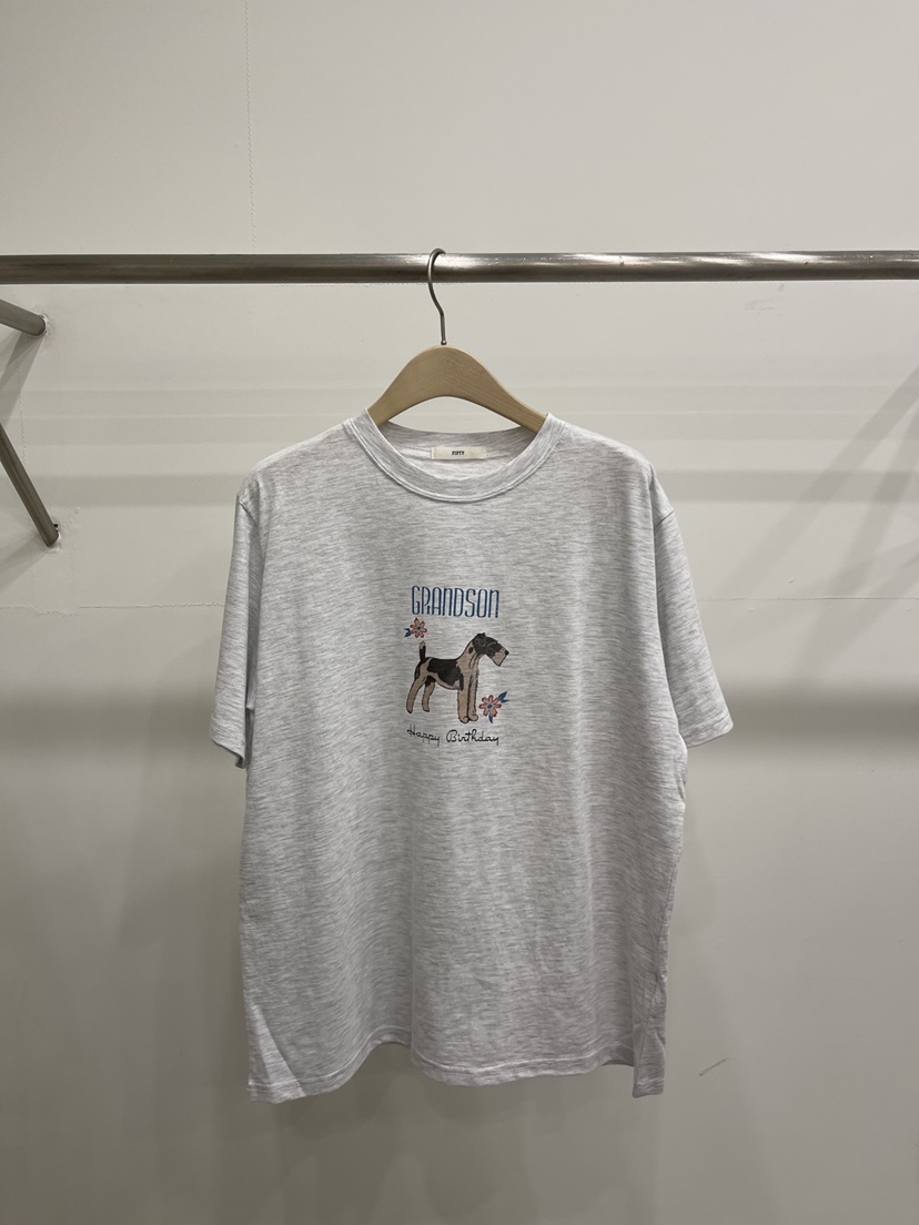 FIFTY韓國東大門代購女士新品時尚人氣26春夏推薦熱賣T恤FIFTYT恤圖色2灰白色