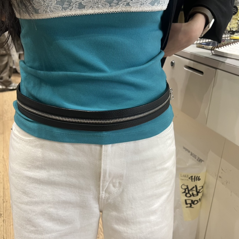 LAKE-A/KONI韓國直郵實拍女裝新品人氣休閑腰帶拉鏈腰帶Lake Side/KONI腰帶