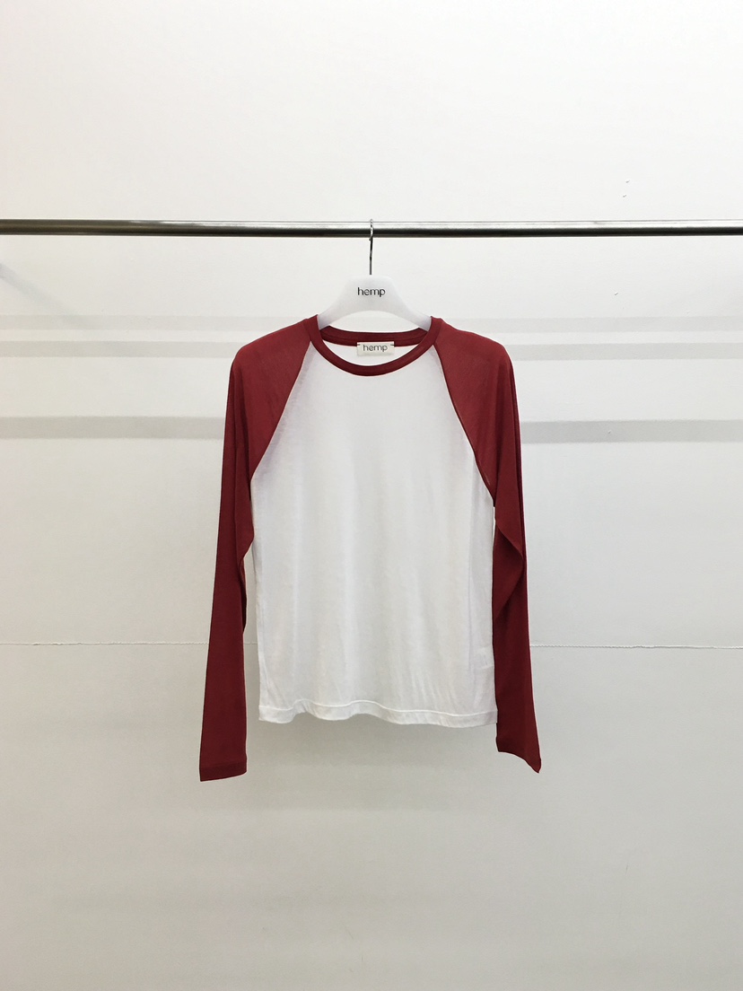 HEMP-P韓國直郵實拍女裝新款熱賣推薦職業長袖T恤插肩袖hemp長袖T恤圖色1