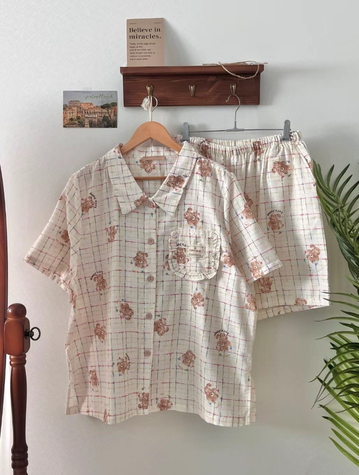 VICTORIA-P韓國東大門代購女裝新款職業休閑26春夏睡衣套裝VICTORIA睡衣圖色1