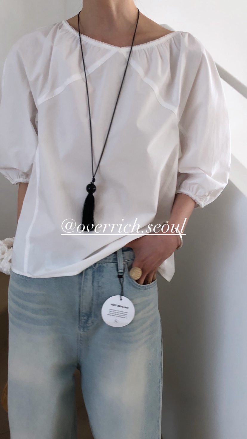 OVER RICH韓國代購女裝新款休閑熱賣26春夏人氣襯衫蕾絲衫OVER RICH襯衫/蕾絲衫