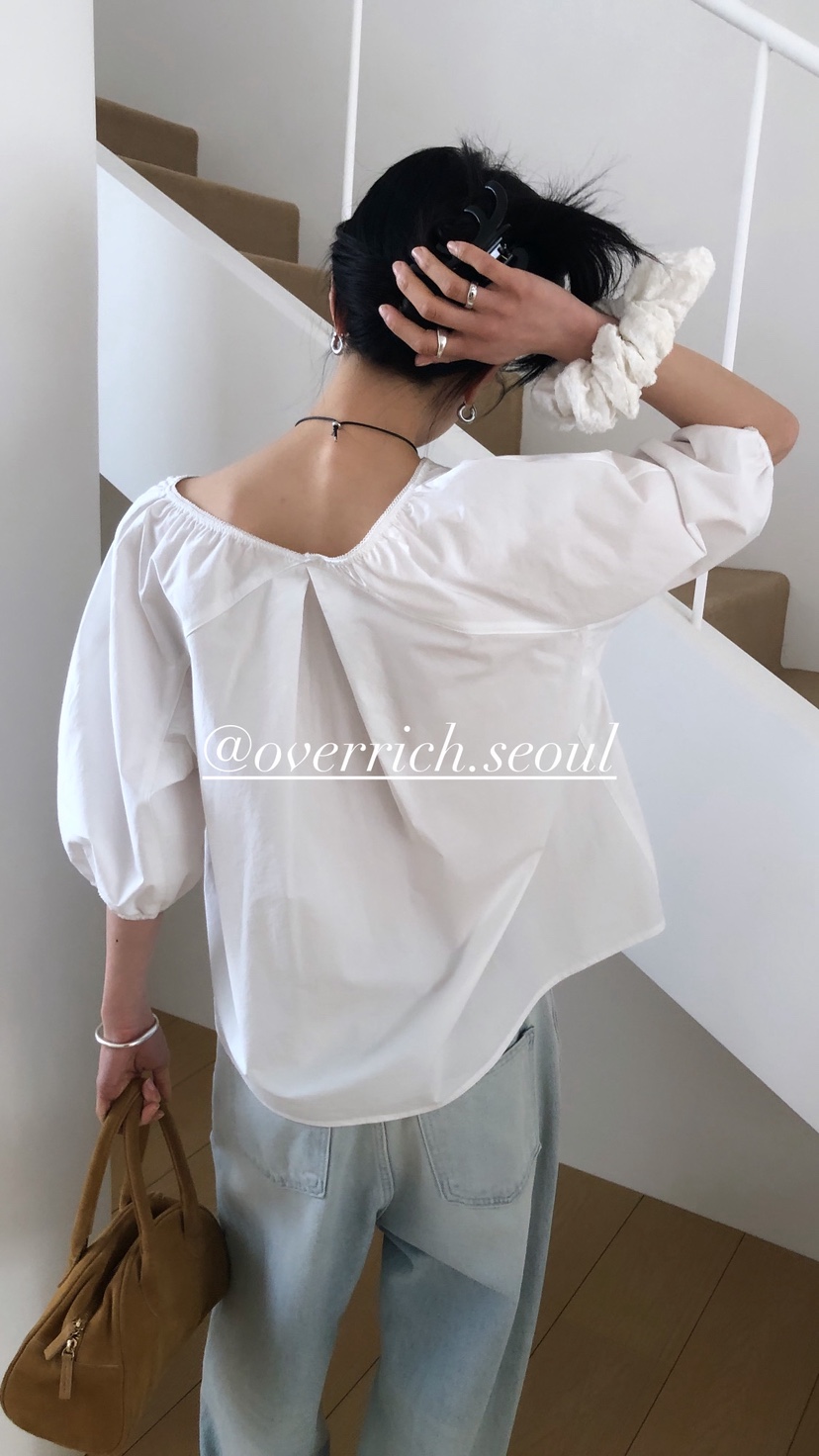 OVER RICH韓國代購女裝新款休閑熱賣26春夏人氣襯衫蕾絲衫OVER RICH襯衫/蕾絲衫