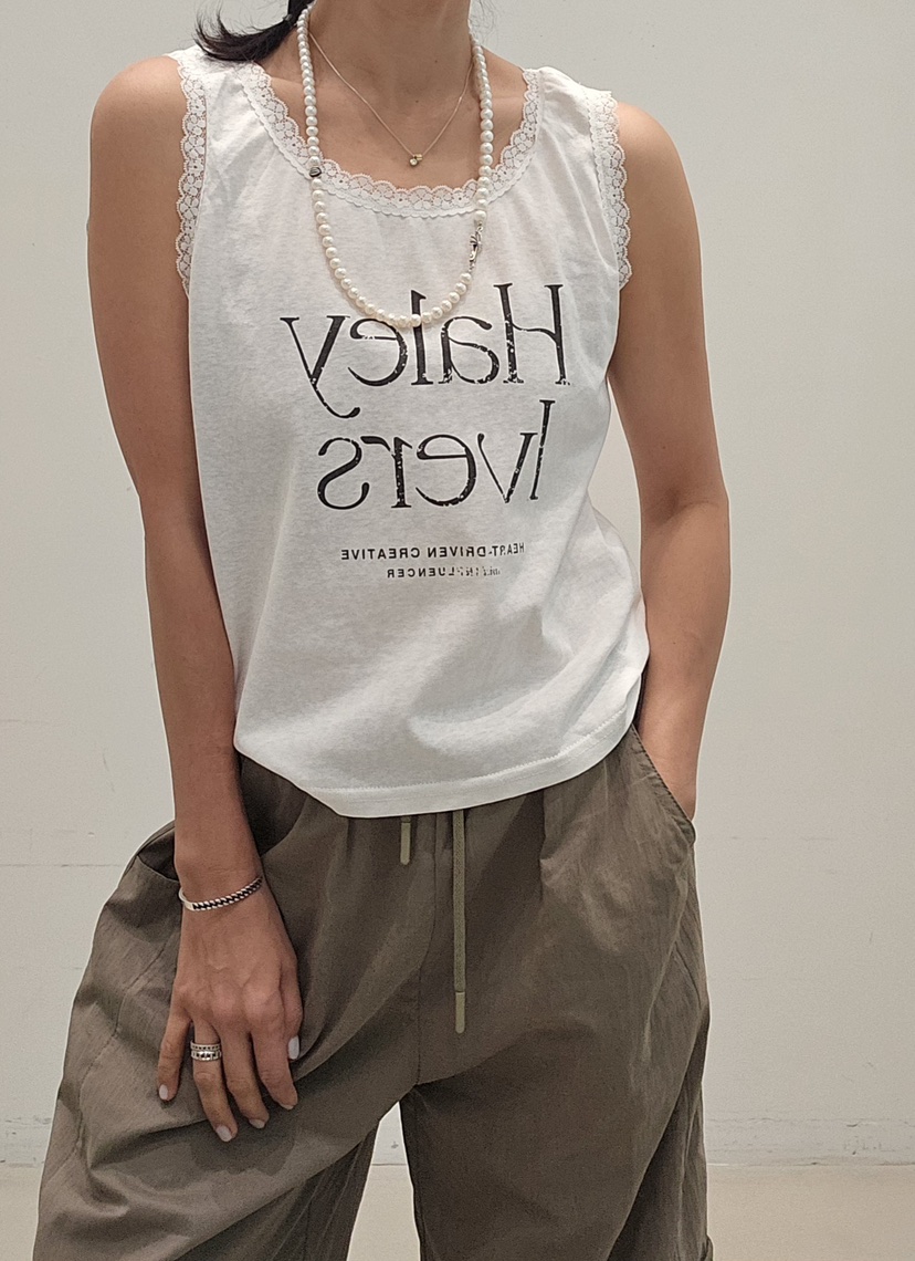 NEOUL韓國直郵女裝新品熱賣時尚職業人氣26春夏休閑吊帶背心NEOUL/ahin雙領標簽吊帶/背心