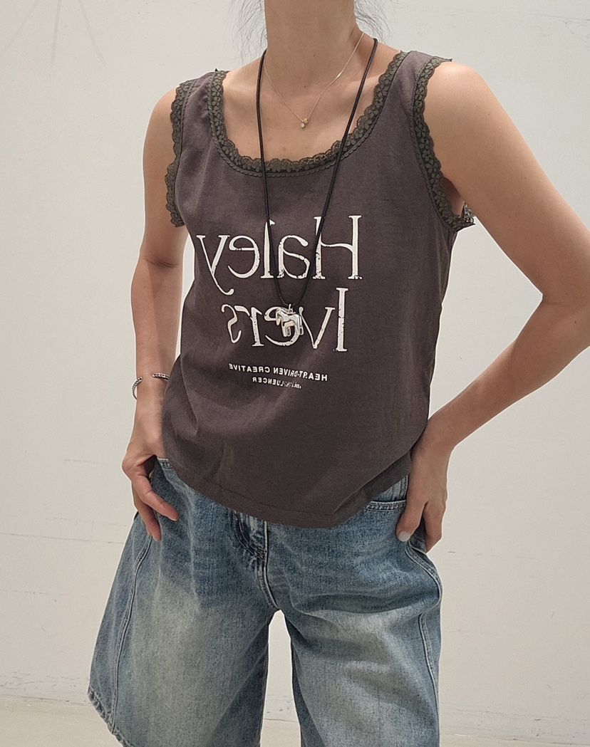 NEOUL韓國直郵女裝新品熱賣時尚職業人氣26春夏休閑吊帶背心NEOUL/ahin雙領標簽吊帶/背心