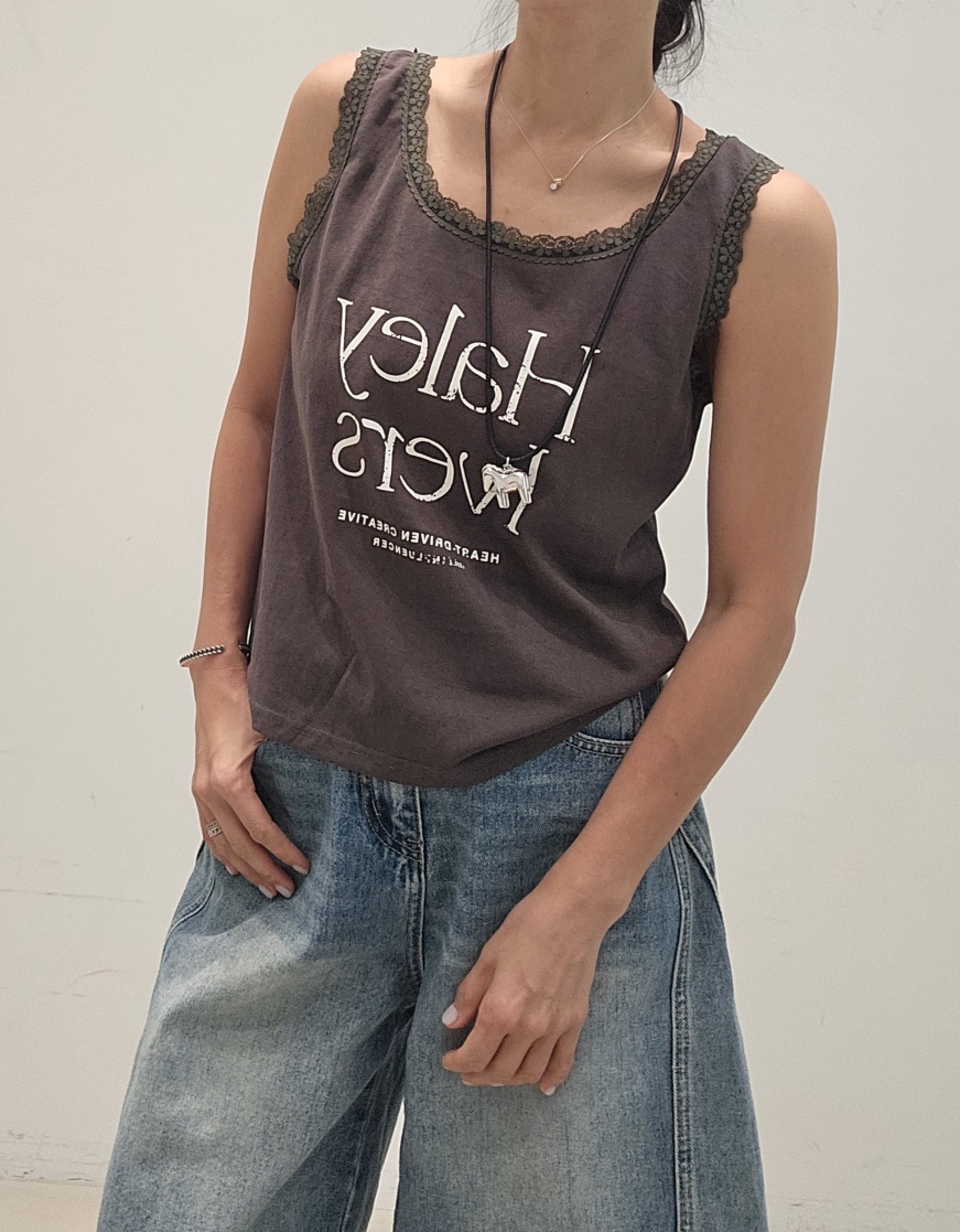 NEOUL韓國直郵女裝新品熱賣時尚職業人氣26春夏休閑吊帶背心NEOUL/ahin雙領標簽吊帶/背心