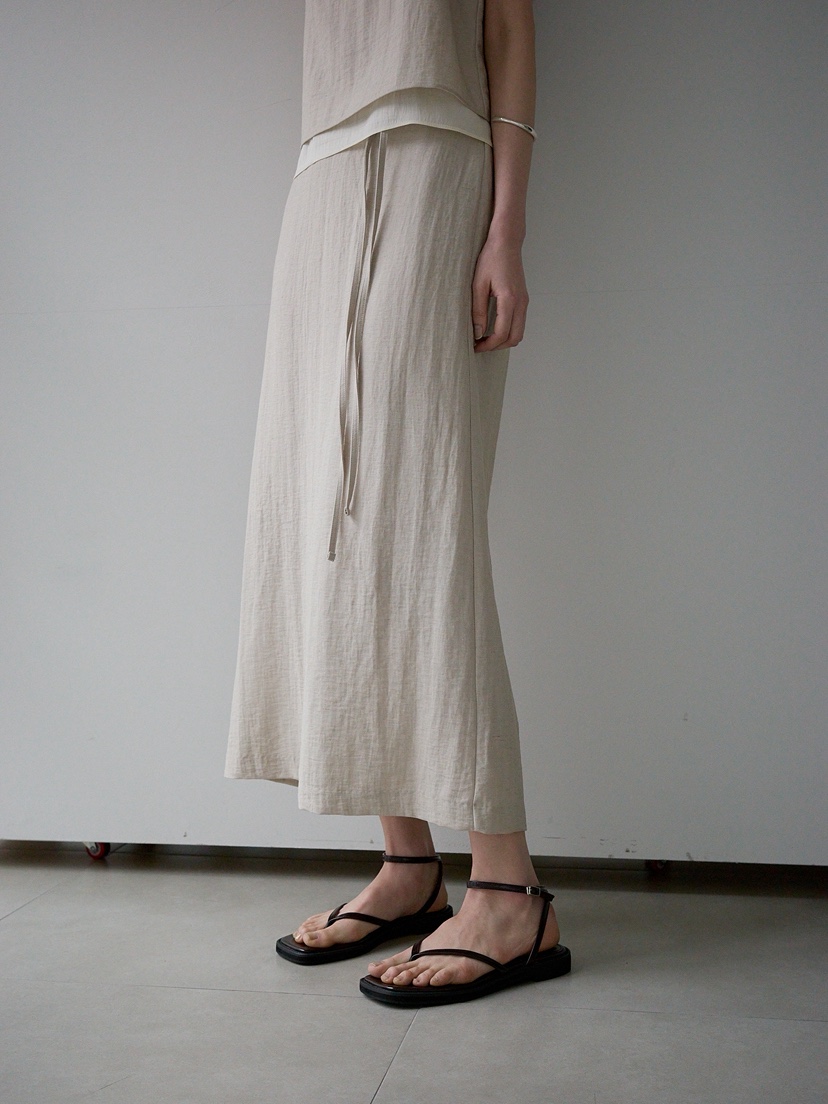 CULLUM韓國東大門代購女裝新品推薦人氣職業熱賣長裙含腰繩CULLUM長裙