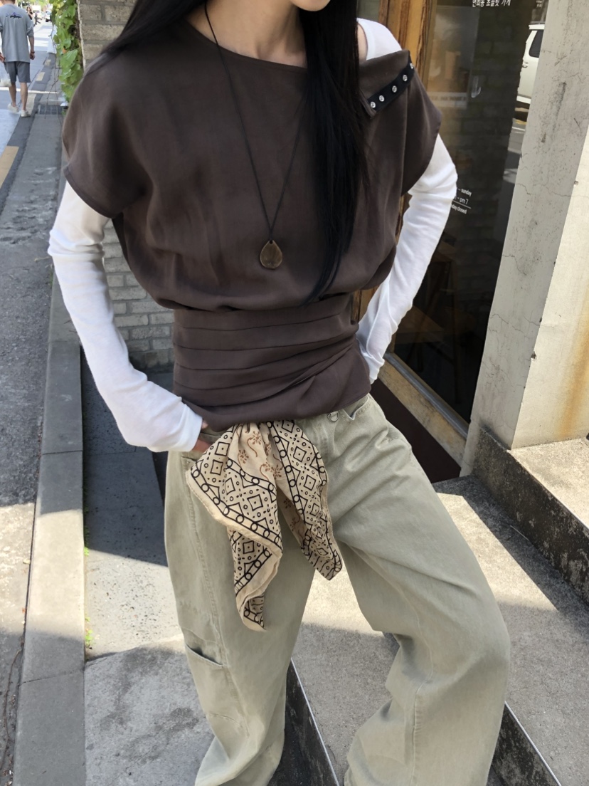 OVER RICH韓國直郵實拍女裝新款26春夏休閑時尚套裝腰帶OVER RICH套裝