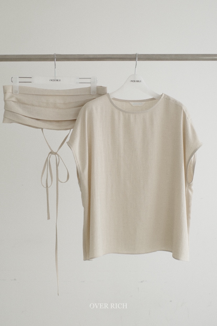 OVER RICH韓國直郵實拍女裝新款26春夏休閑時尚套裝腰帶OVER RICH套裝圖色2