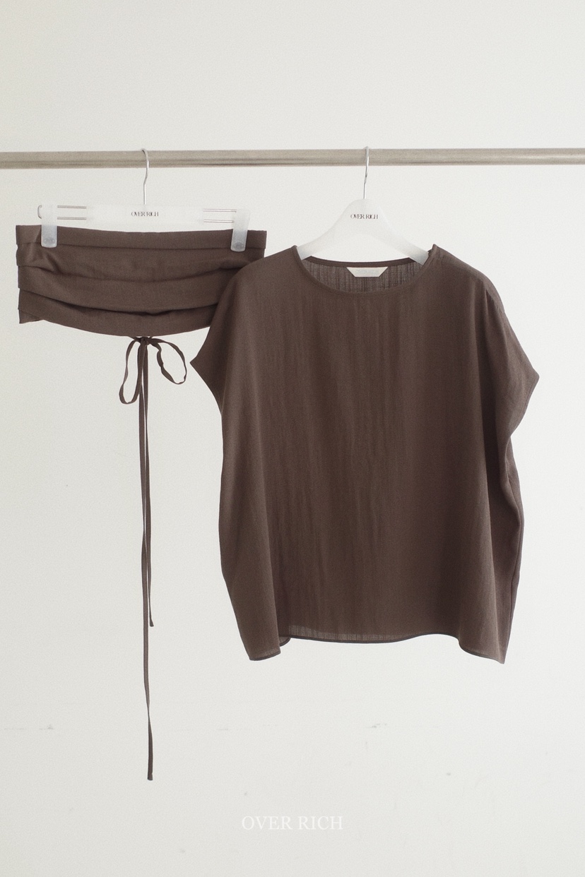 OVER RICH韓國直郵實拍女裝新款26春夏休閑時尚套裝腰帶OVER RICH套裝圖色3