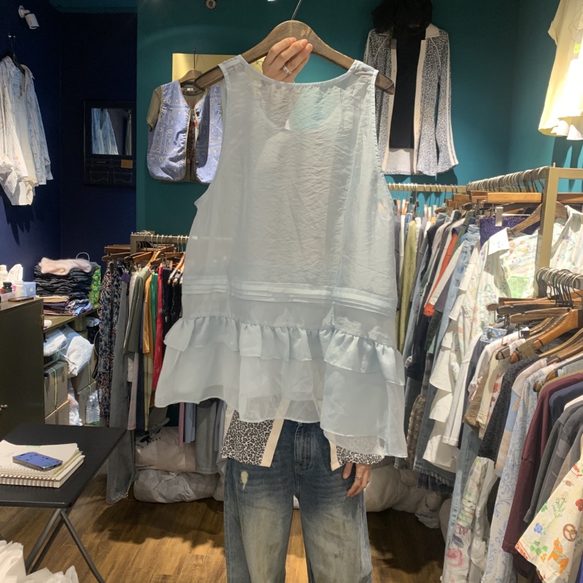 MERCI LINDA韓國代購女裝新品職業休閑人氣吊帶背心透視MERCI LINDA吊帶/背心