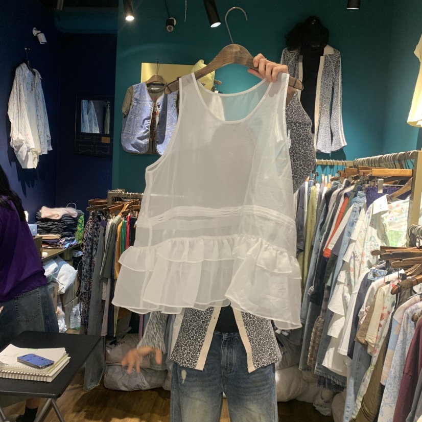 MERCI LINDA韓國代購女裝新品職業休閑人氣吊帶背心透視MERCI LINDA吊帶/背心圖色2