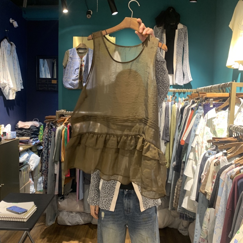 MERCI LINDA韓國代購女裝新品職業休閑人氣吊帶背心透視MERCI LINDA吊帶/背心圖色3