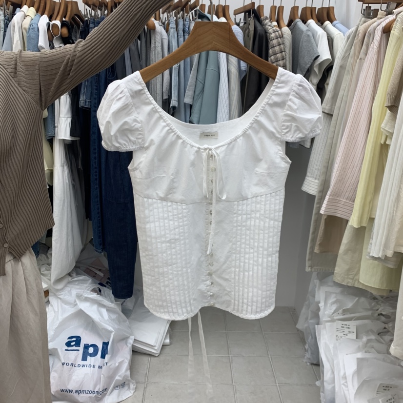 DRESS ROOM韓國直郵實拍女士新品26春夏人氣襯衫蕾絲衫褶裥DRESS ROOM襯衫/蕾絲衫圖色1