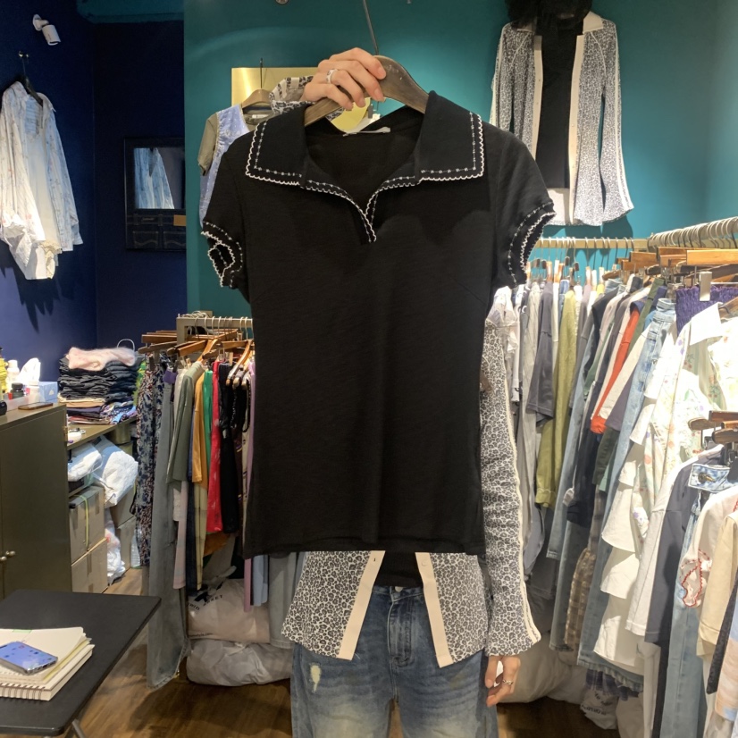 MERCI LINDA韓國直郵實拍女裝新品時尚人氣26春夏職業T恤MERCI LINDAT恤圖色2