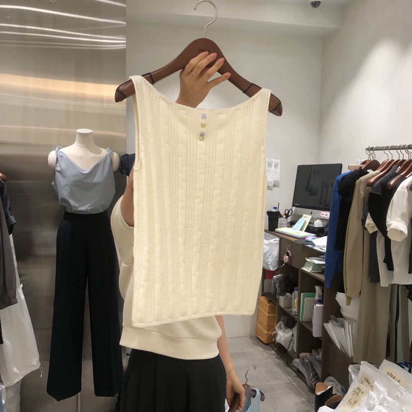 CHAE韓國東大門代購女裝新款人氣職業時尚推薦吊帶背心船領CHAE吊帶/背心圖色3