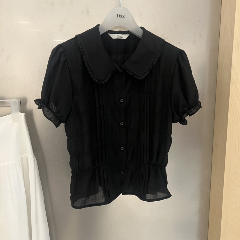 DEUO韓國東大門代購女士新品26春夏人氣時尚推薦襯衫蕾絲衫DEUO襯衫/蕾絲衫圖色1