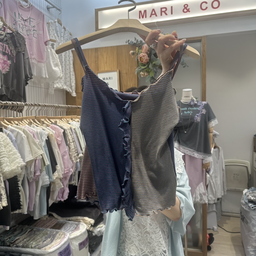 MARI CO韓國東大門代購女士新款熱賣休閑吊帶背心不含內搭MARI CO吊帶/背心圖色1