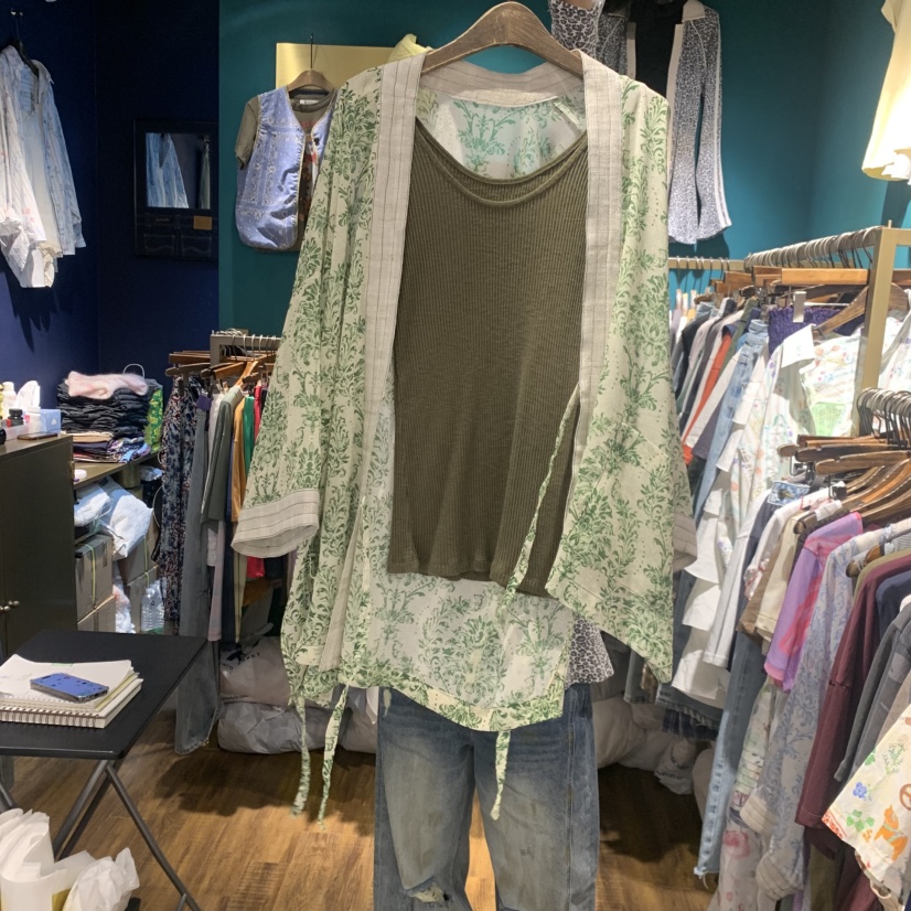 MERCI LINDA韓國直郵女裝新款推薦襯衫蕾絲衫不含內搭亞麻MERCI LINDA襯衫/蕾絲衫圖色2