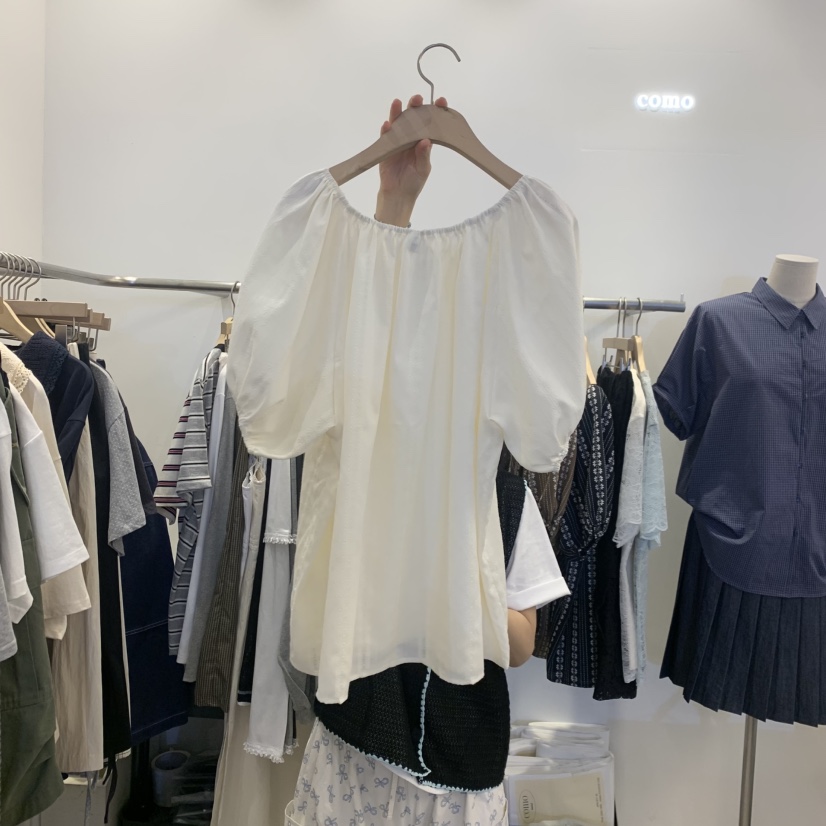 TAN&amp;COMO韓國直郵女士新款休閑推薦職業熱賣襯衫蕾絲衫tan-COMO襯衫/蕾絲衫