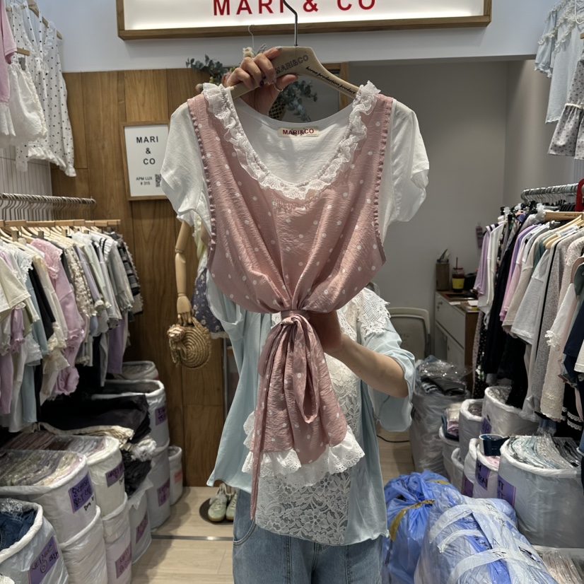 MARI CO韓國東大門代購女士新款熱賣吊帶背心不含內搭含腰繩MARI CO吊帶/背心圖色3