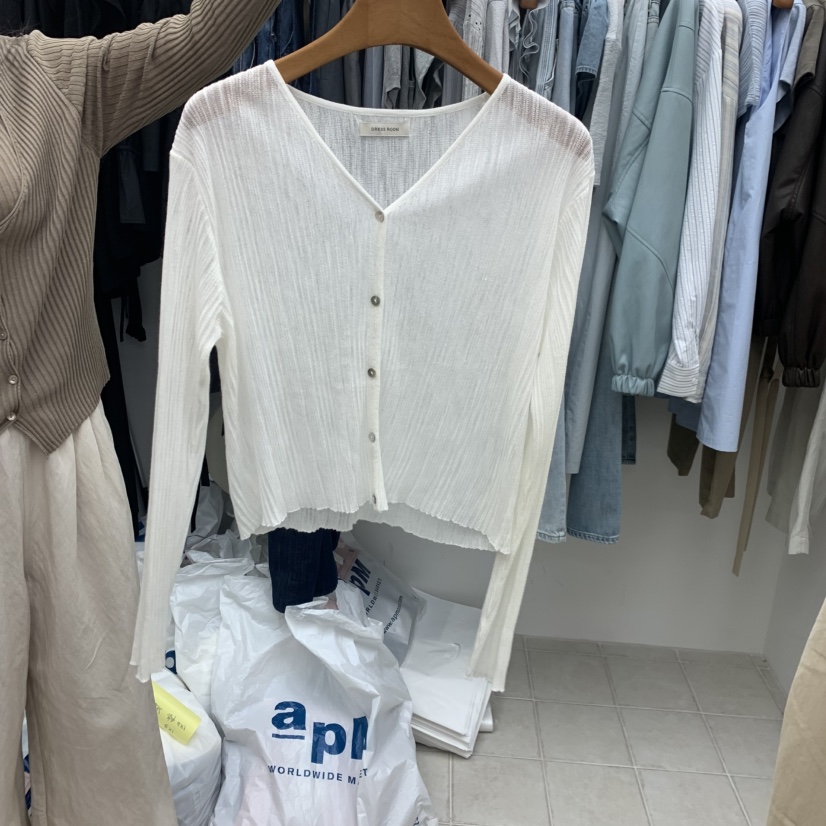 DRESS ROOM韓國直郵實拍女士新款職業26春夏襯衫蕾絲衫V領DRESS ROOM襯衫/蕾絲衫圖色2