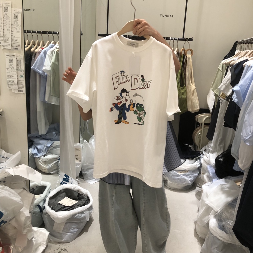 YUNBAL韓國代購女裝新款時尚職業休閑26春夏熱賣推薦人氣T恤YUNBALT恤圖色1