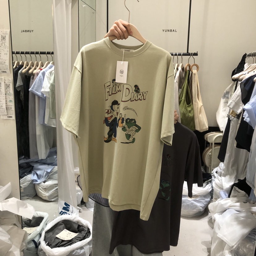 YUNBAL韓國代購女裝新款時尚職業休閑26春夏熱賣推薦人氣T恤YUNBALT恤圖色2