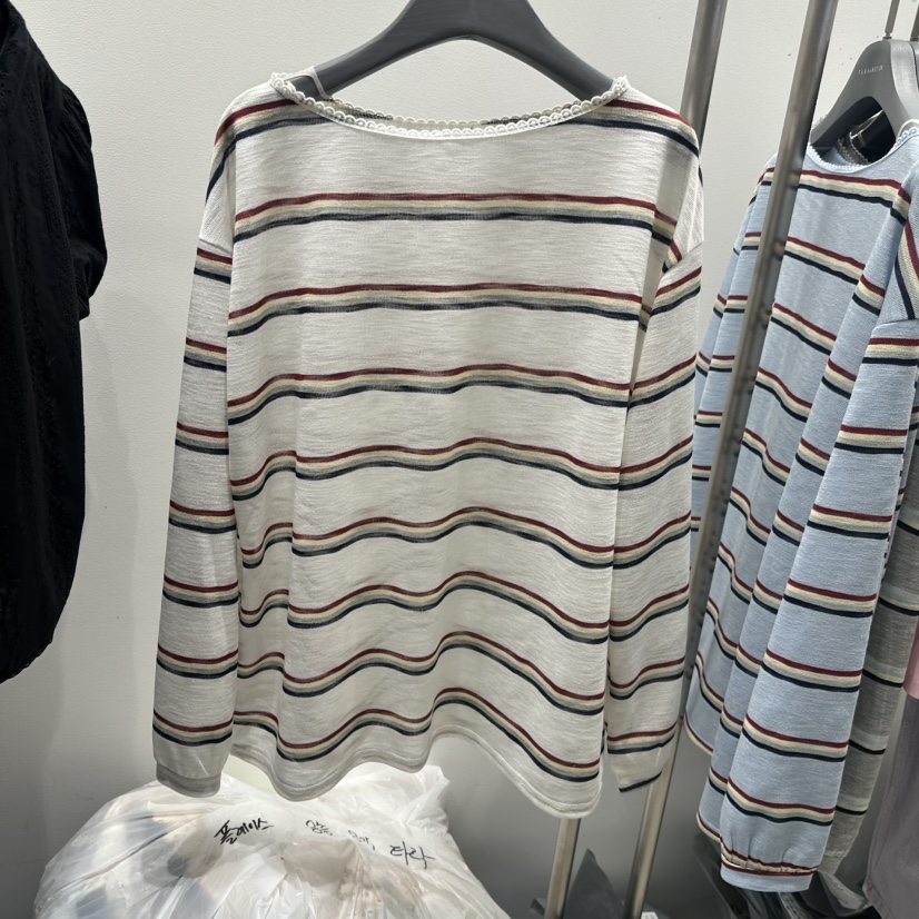 TARABY MOTION韓國代購女裝新品熱賣人氣推薦長袖T恤條紋TARABY MOTION長袖T恤