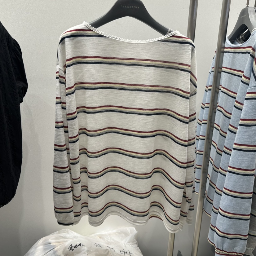 TARABY MOTION韓國代購女裝新品熱賣人氣推薦長袖T恤條紋TARABY MOTION長袖T恤圖色1