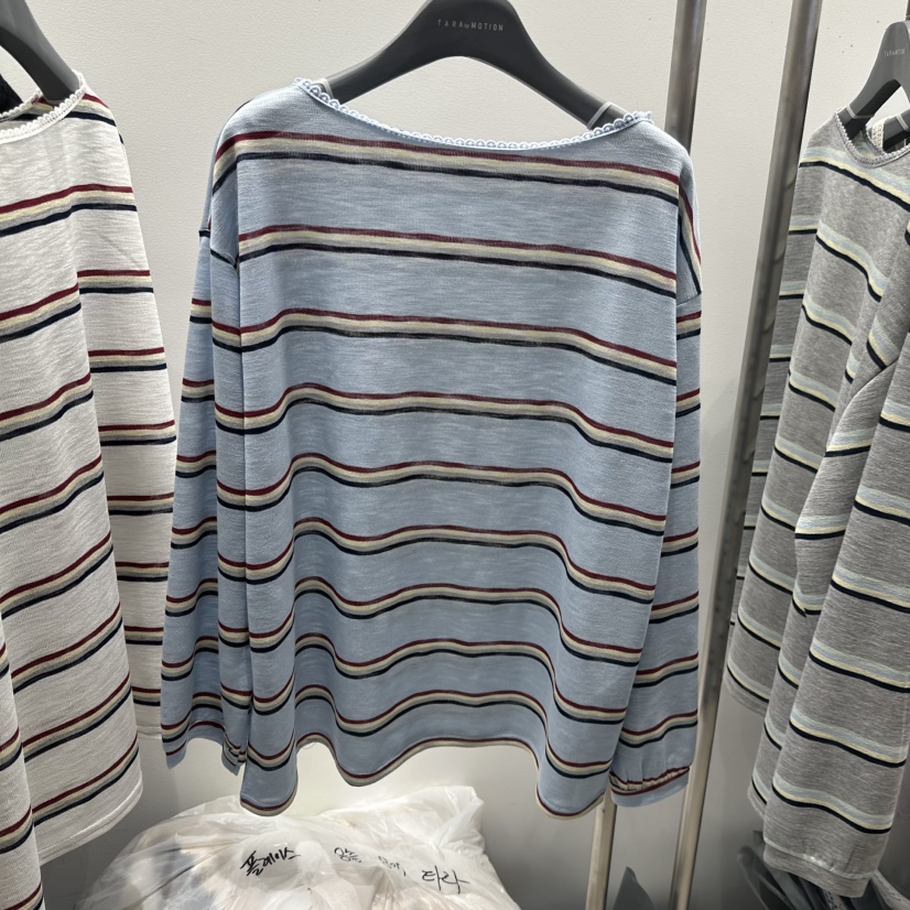 TARABY MOTION韓國代購女裝新品熱賣人氣推薦長袖T恤條紋TARABY MOTION長袖T恤圖色2