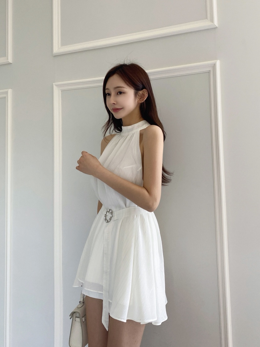 CLOTH韓國東大門直郵女士新品熱賣時尚推薦休閑連衣裙含腰帶CLOTH連衣裙