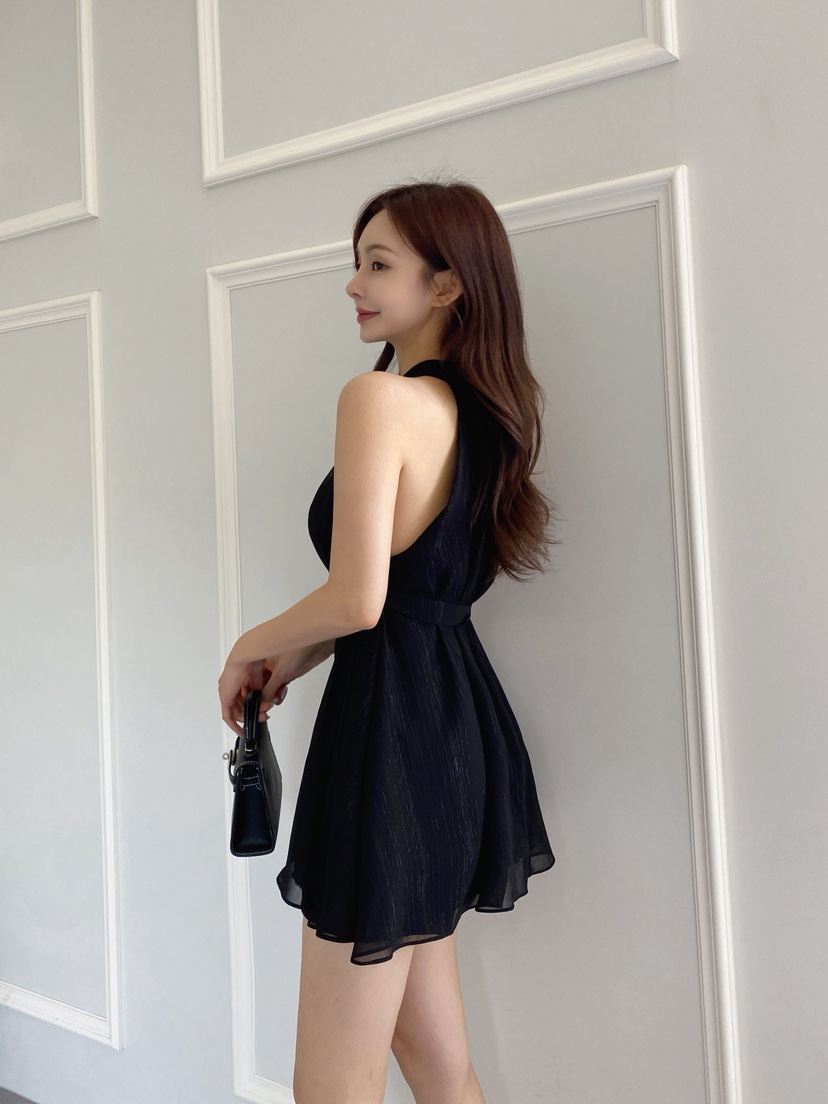 CLOTH韓國東大門直郵女士新品熱賣時尚推薦休閑連衣裙含腰帶CLOTH連衣裙