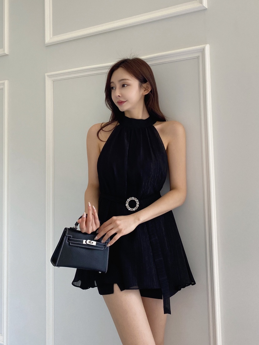 CLOTH韓國東大門直郵女士新品熱賣時尚推薦休閑連衣裙含腰帶CLOTH連衣裙圖色2