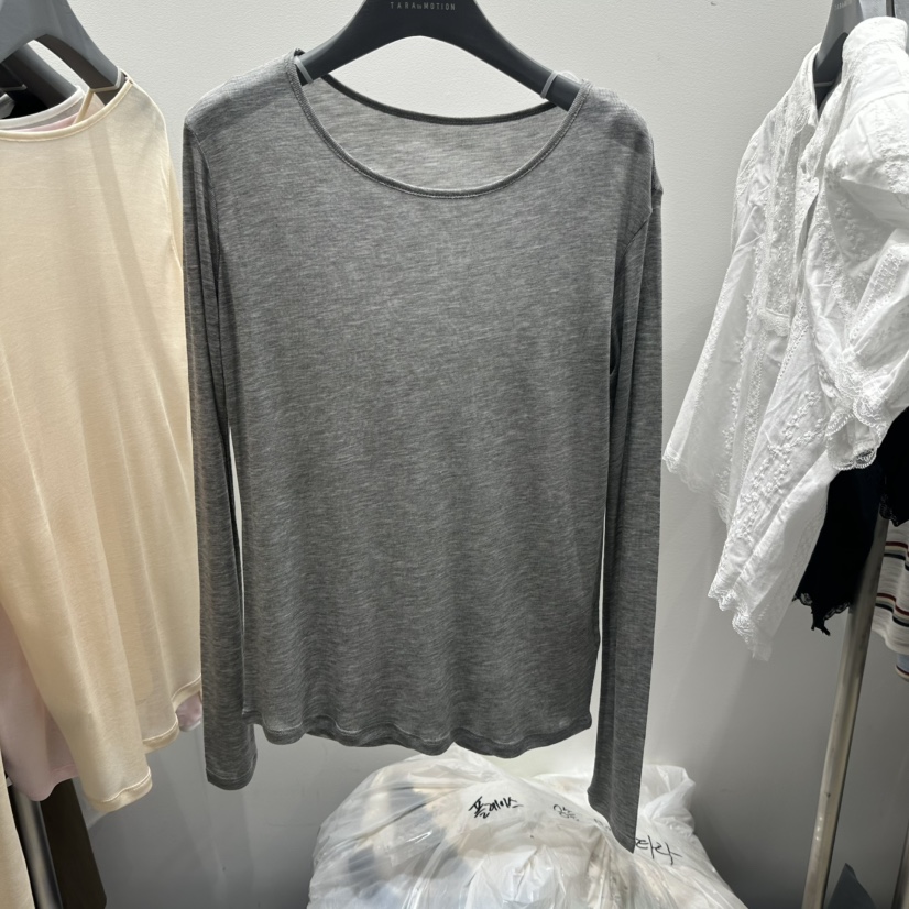 TARABY MOTION韓國東大門代購女士新款人氣職業長袖T恤透明TARABY MOTION長袖T恤圖色5