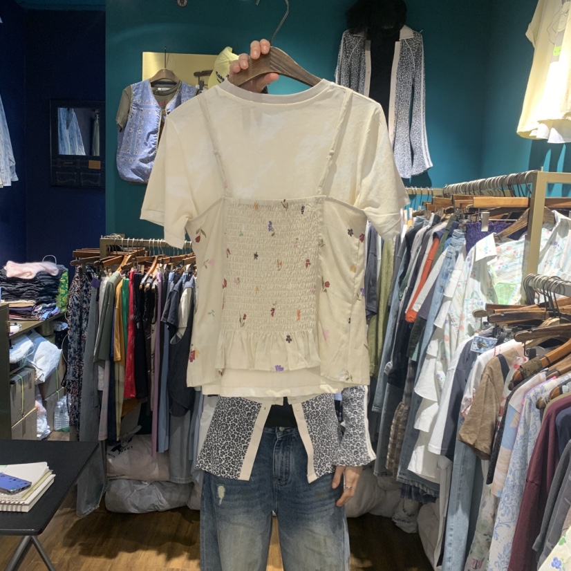 MERCI LINDA韓國直郵實拍女裝新品職業吊帶背心不含內搭褶裥無袖MERCI LINDA吊帶/背心