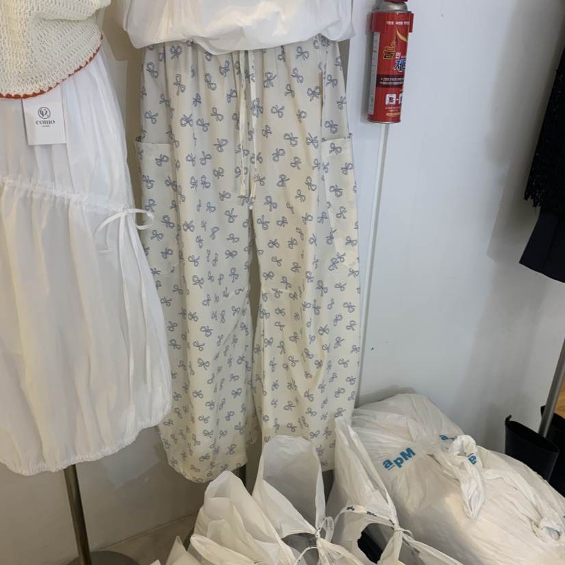 TAN&amp;COMO韓國直郵女士新品休閑職業熱賣人氣休閑褲絲帶tan-COMO休閑褲